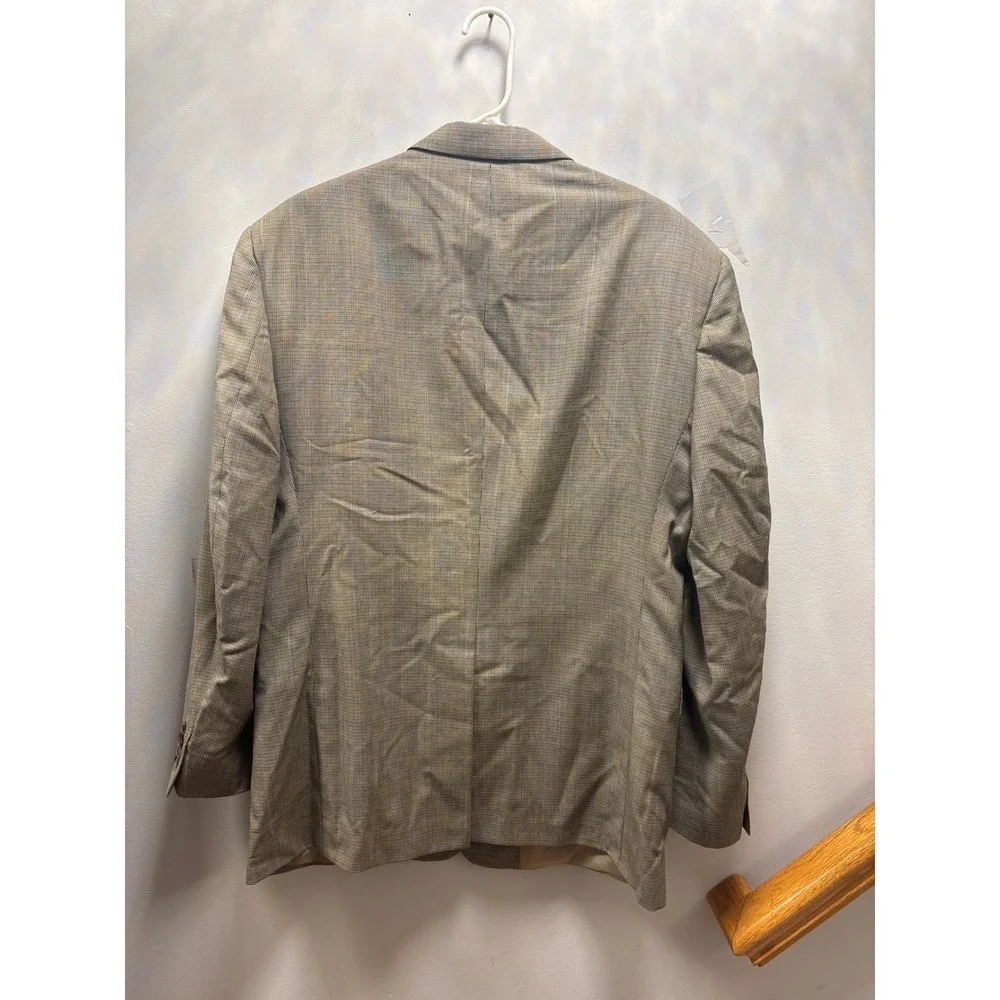 Burberrys Blazer Mens 44L Brown Vintage Micro Check Sport Coat